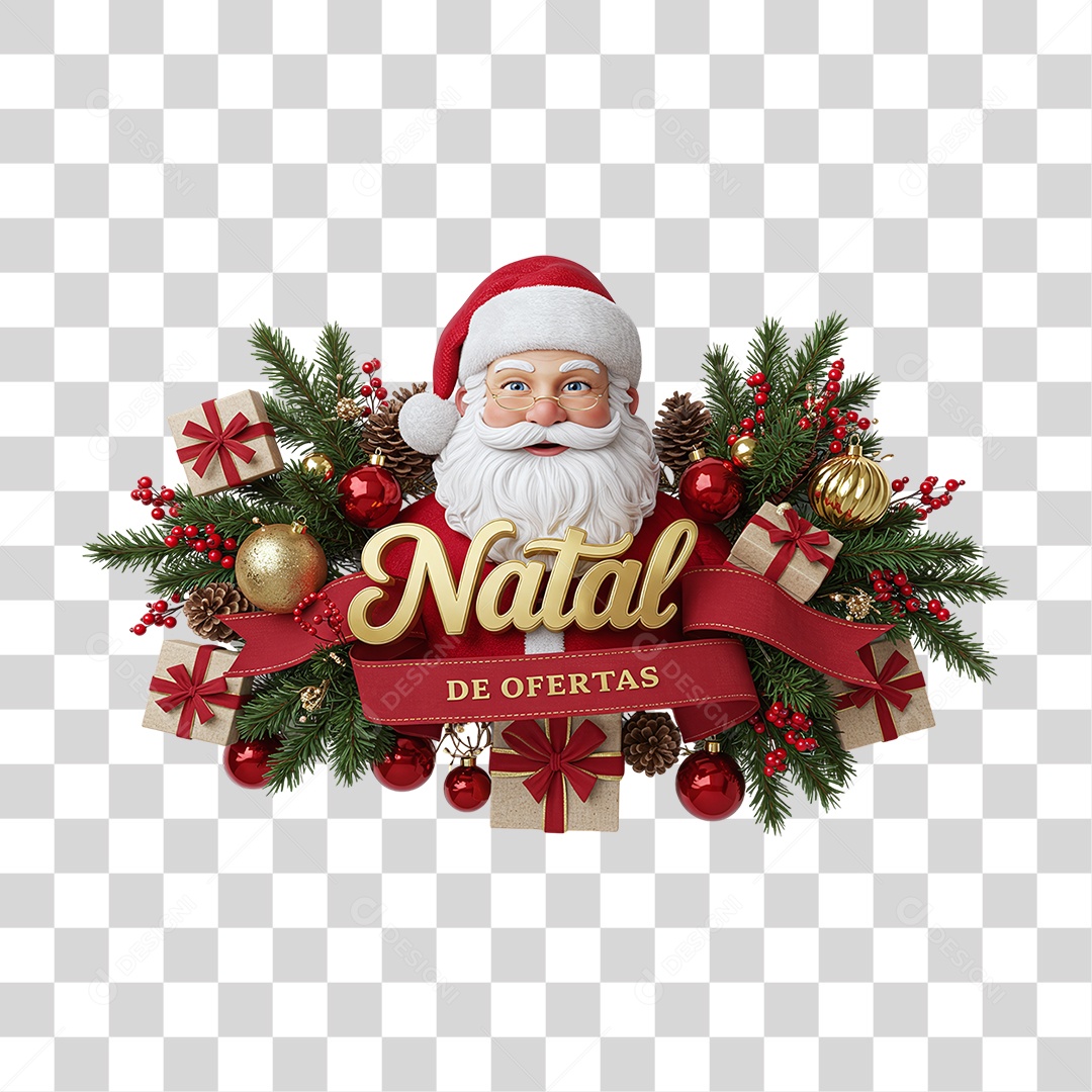 Selo 3D Natal de Ofertas PNG Transparente
