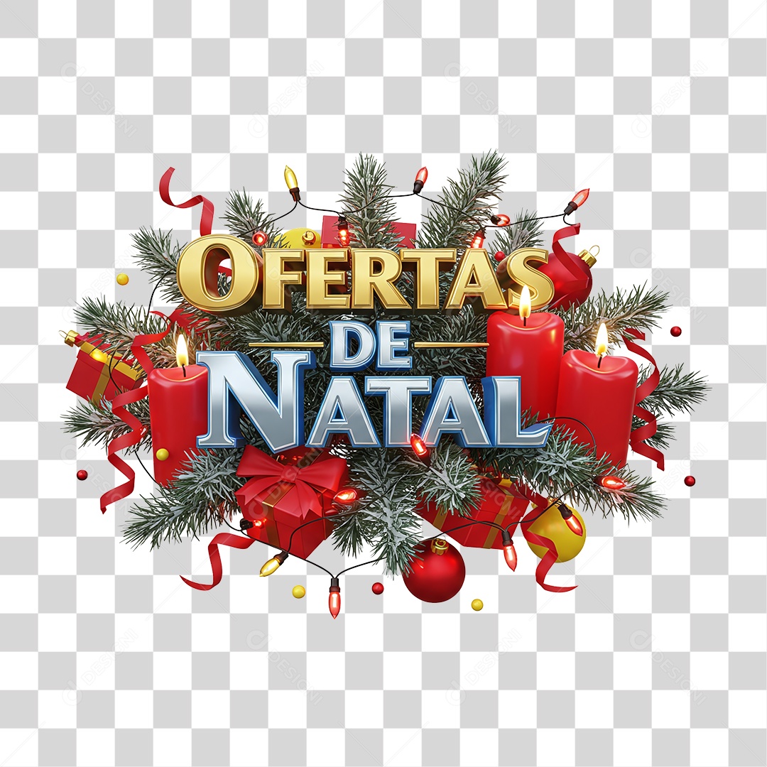 Selo 3D Ofertas de Natal PNG Transparente