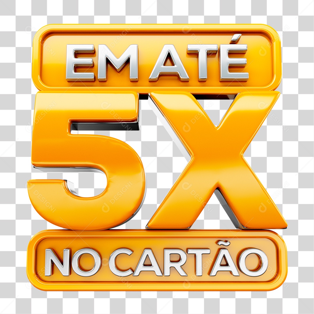 Selo 3D em Até 5X no Cartão PNG Transparente