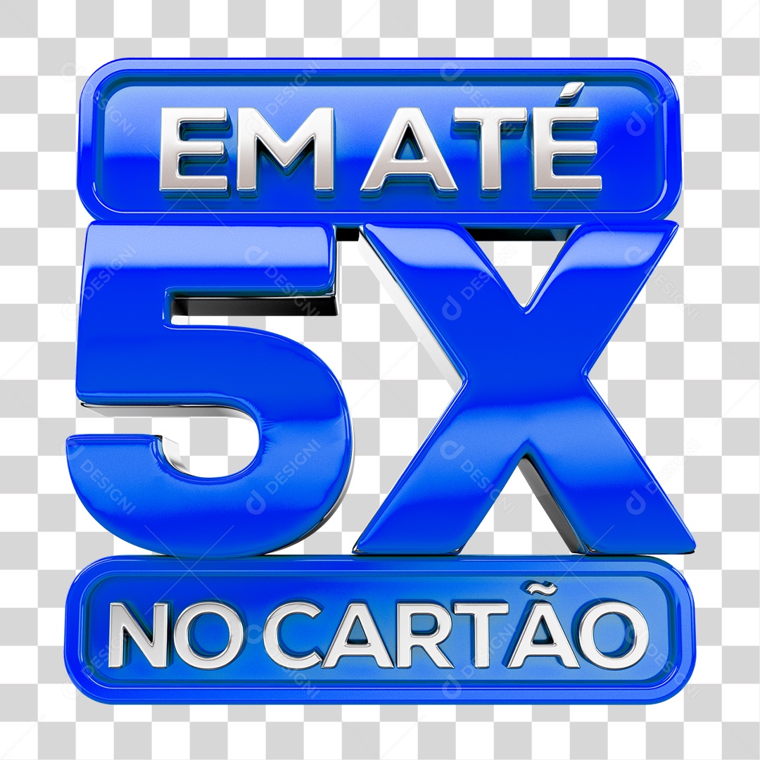 Selo 3D em Até 5X no Cartão PNG Transparente
