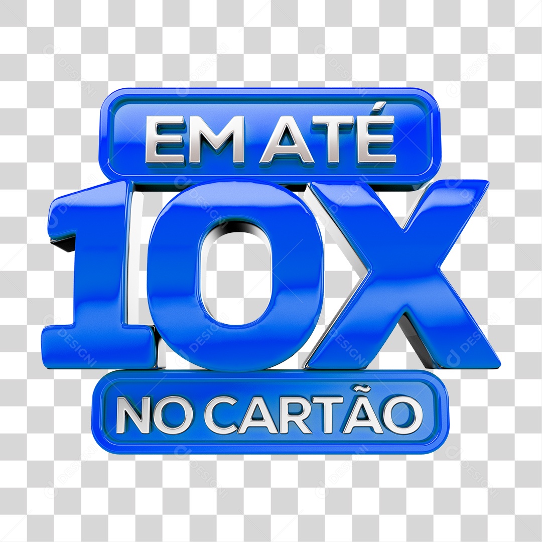 Selo 3D em Até 10X no Cartão PNG Transparente