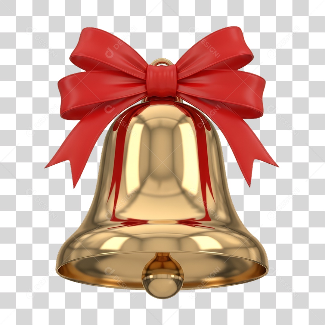 Sino Dourado Decoração de Natal PNG Transparente