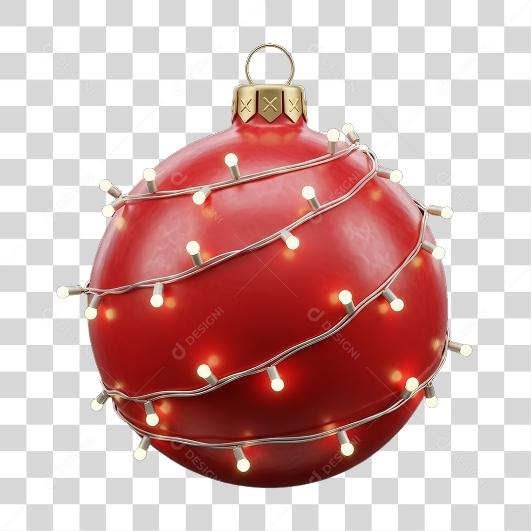 Bola com Pisca Pisca Decoração de Natal PNG Transparente