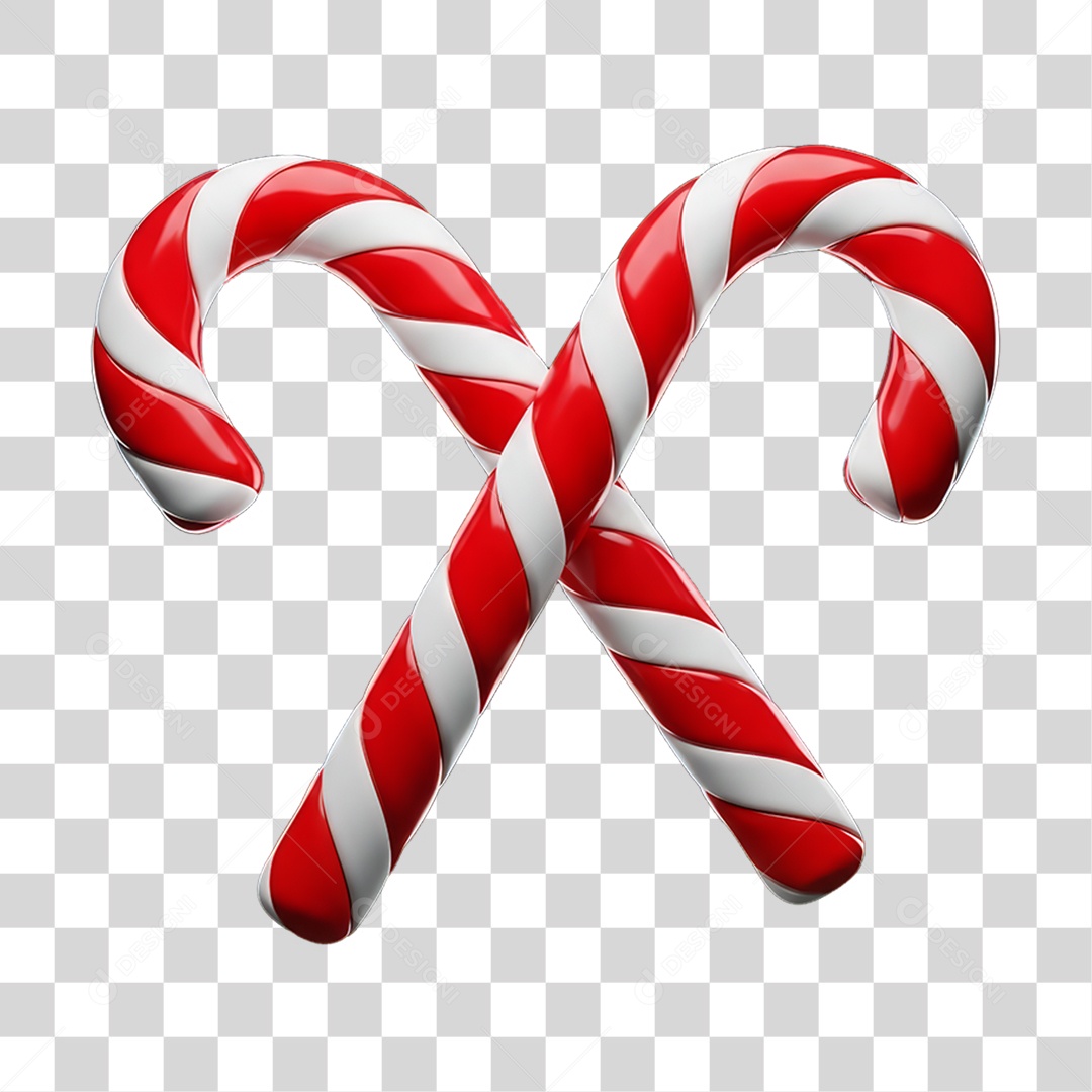 Cajado Decoração de Natal PNG Transparente