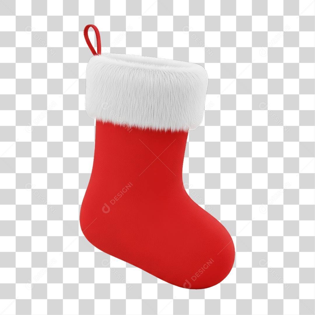 Meia Decoração de Natal PNG Transparente