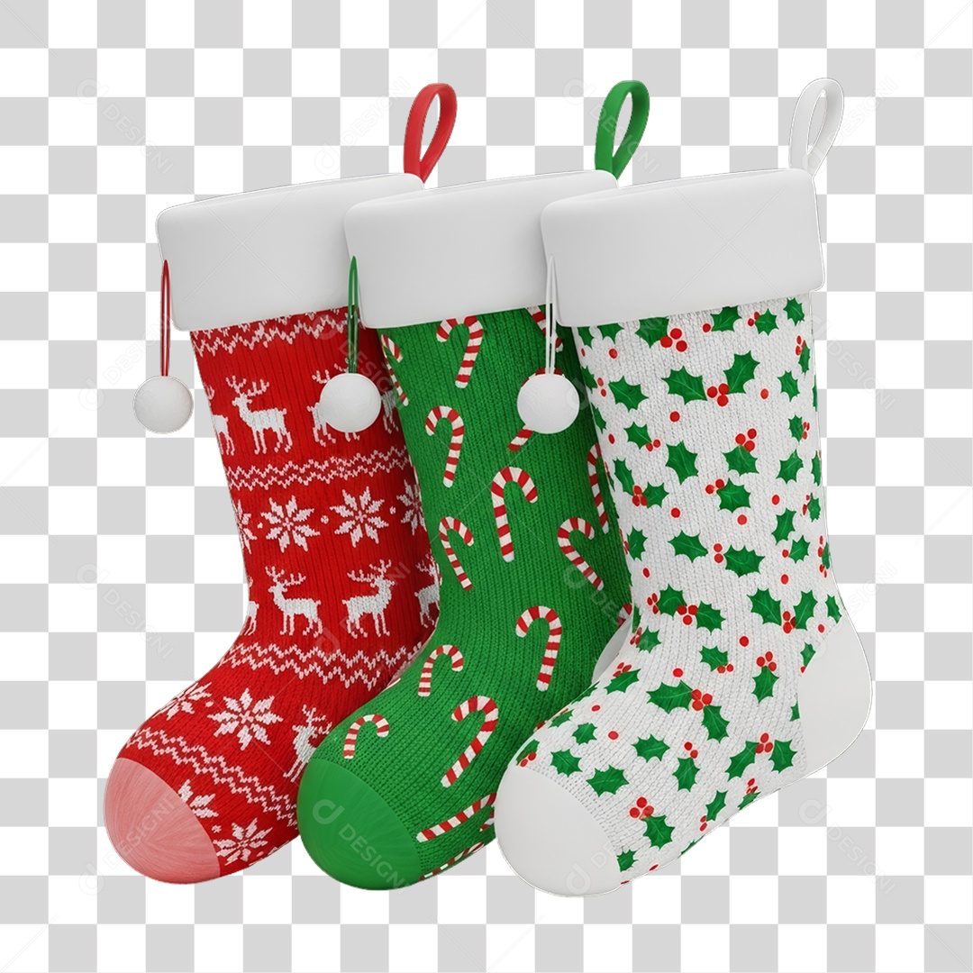 Meias Decoração de Natal PNG Transparente