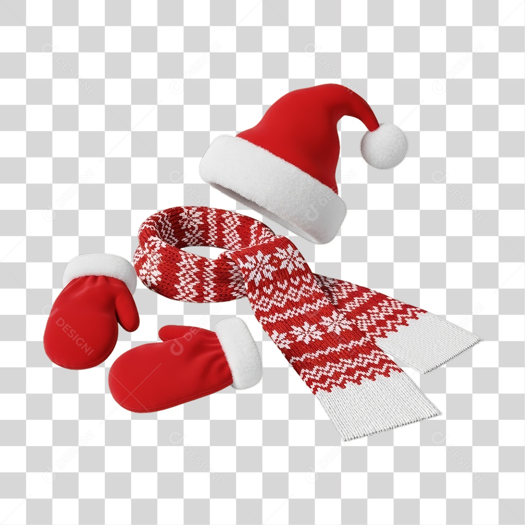 Gorro Luvas Decoração de Natal PNG Transparente