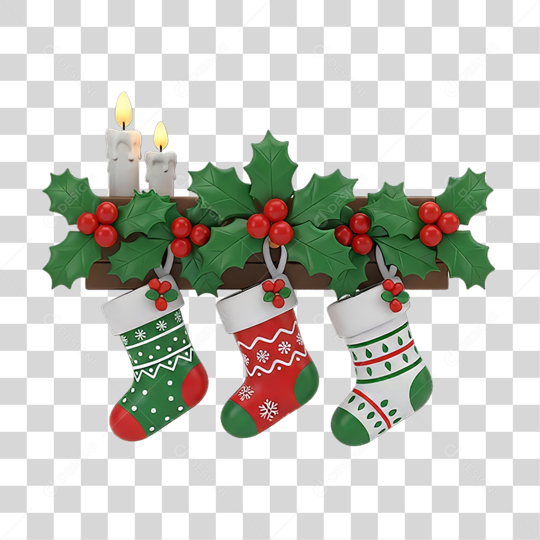 Meias Decoração de Natal PNG Transparente