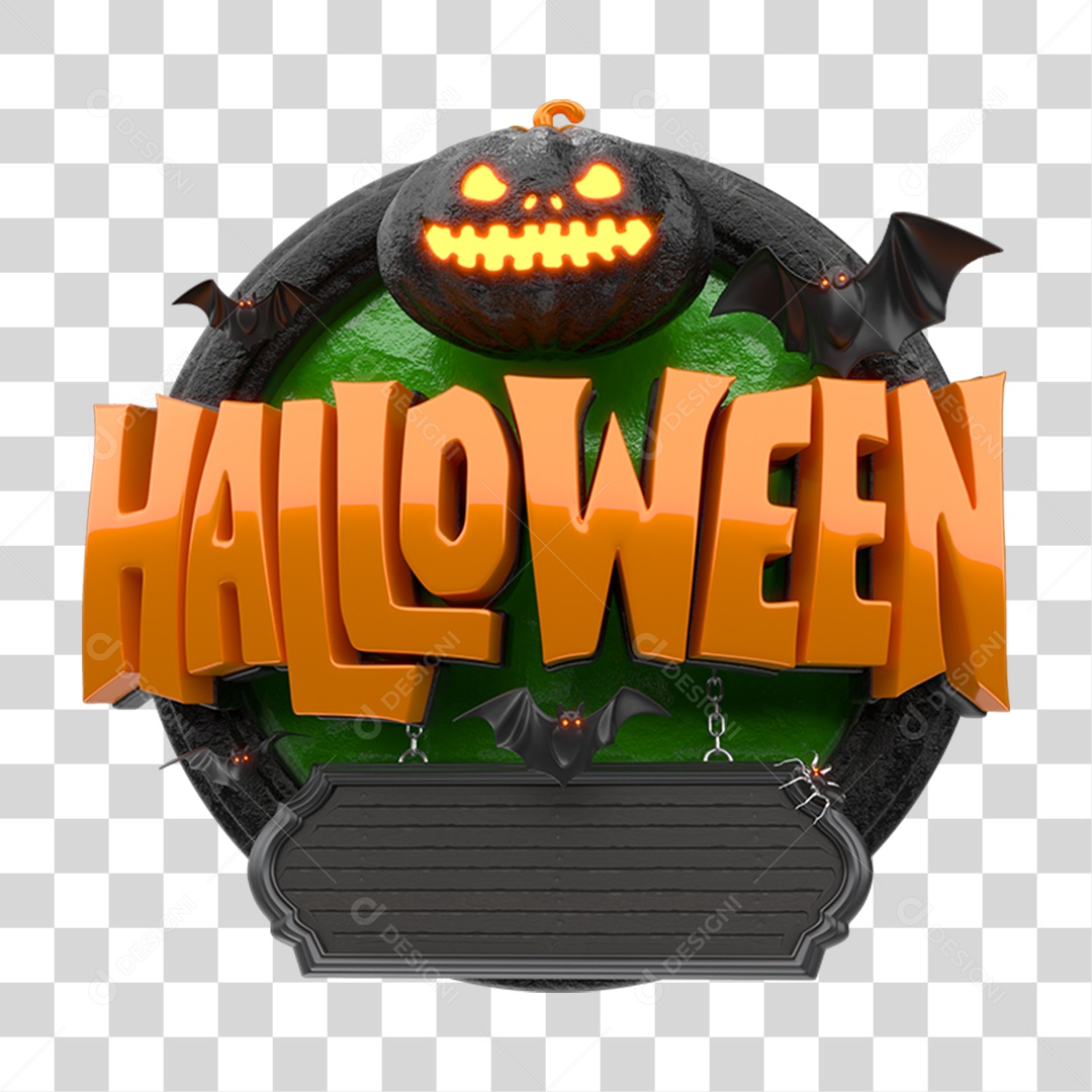 Selo 3D Halloween de Ofertas PNG Transparente