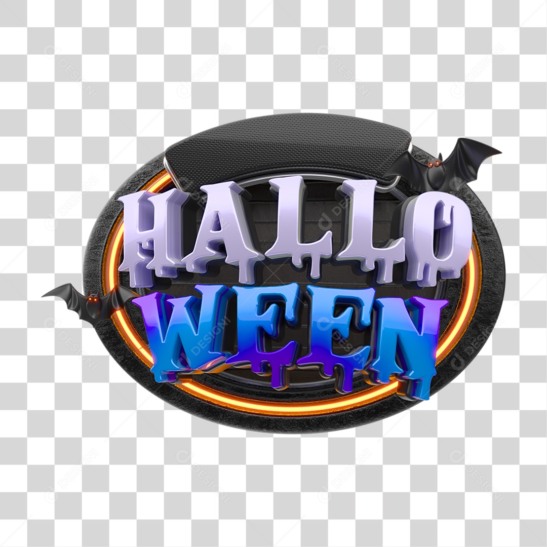 Selo 3D Halloween PNG Transparente