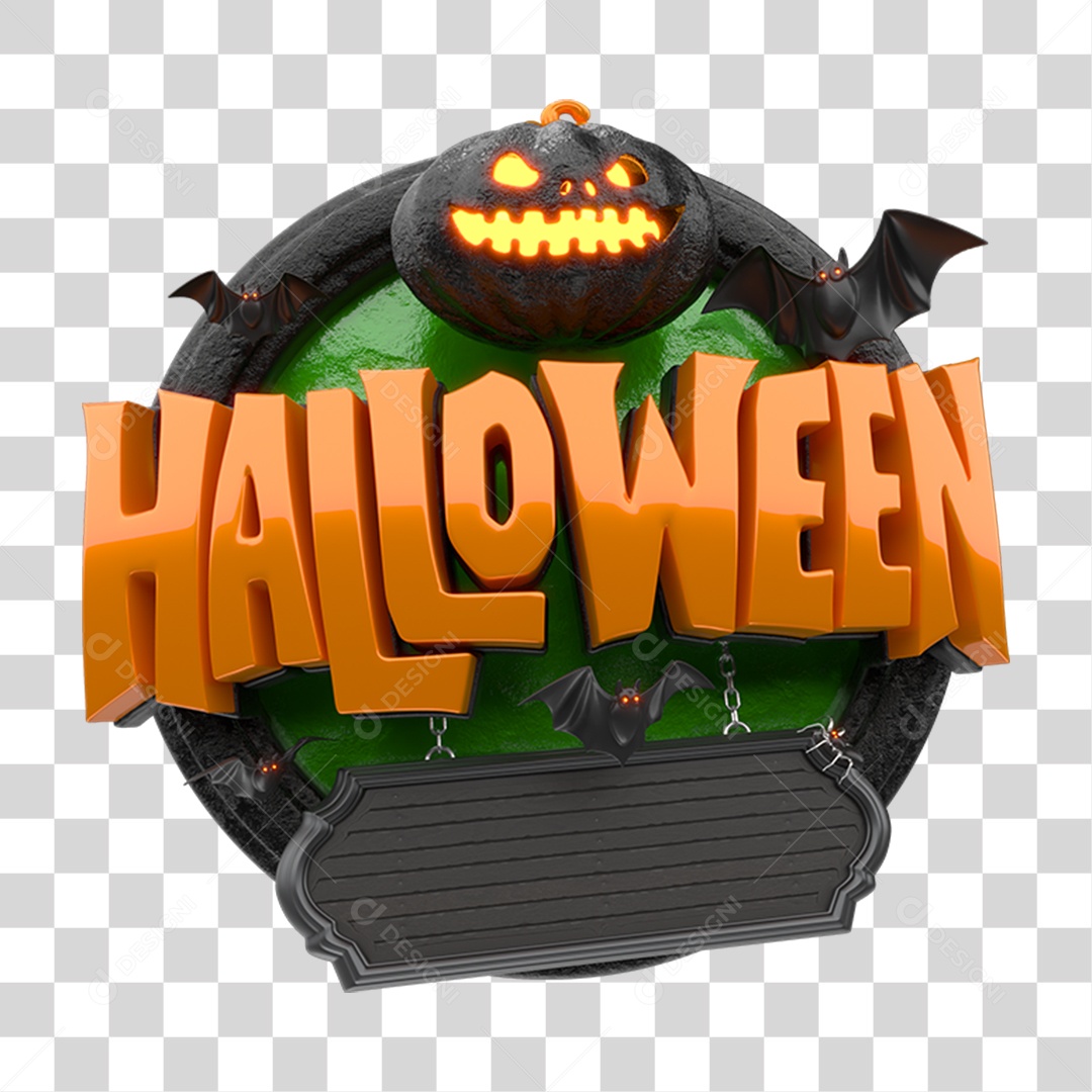 Selo 3D Halloween PNG Transparente
