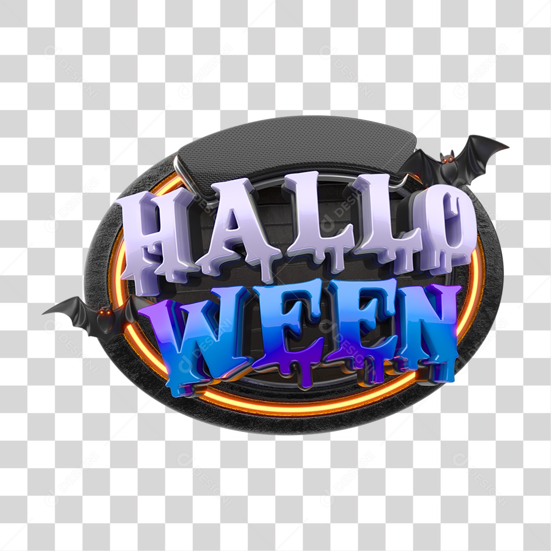 Selo 3D Halloween PNG Transparente