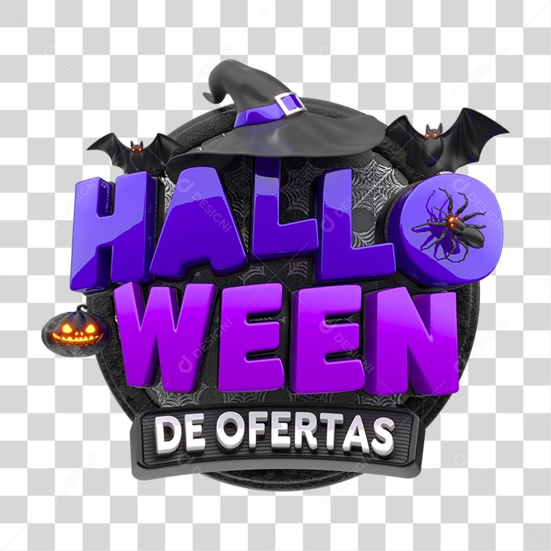 Selo 3D Halloween PNG Transparente
