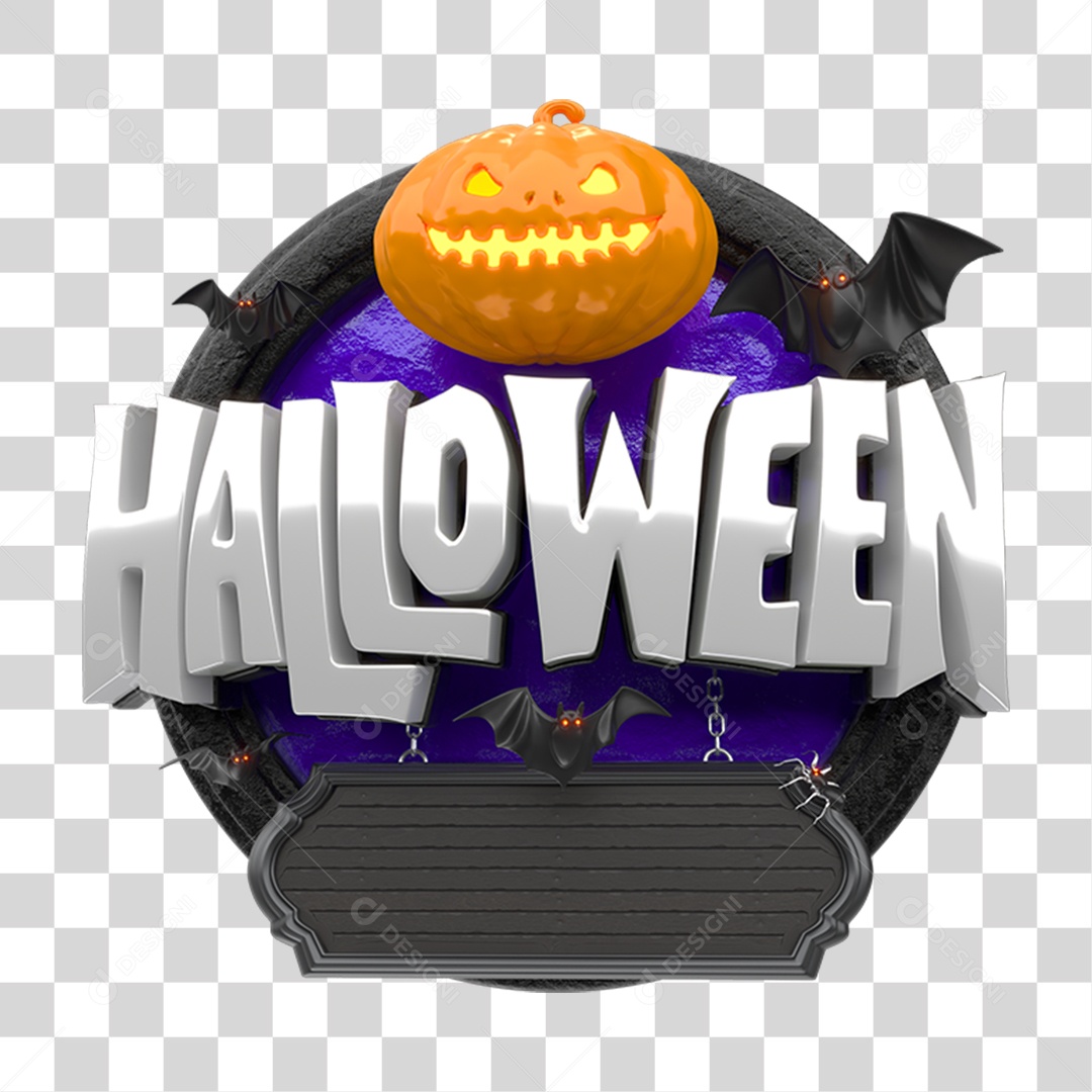 Selo 3D Halloween PNG Transparente