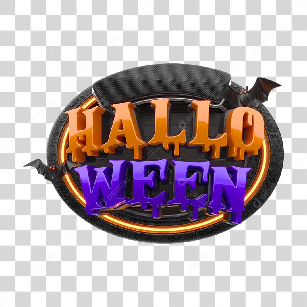 Selo 3D Halloween PNG Transparente