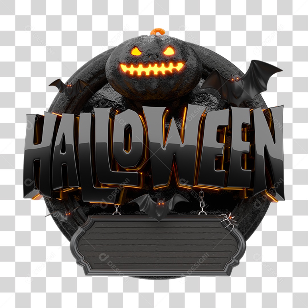 Selo 3D Halloween PNG Transparente
