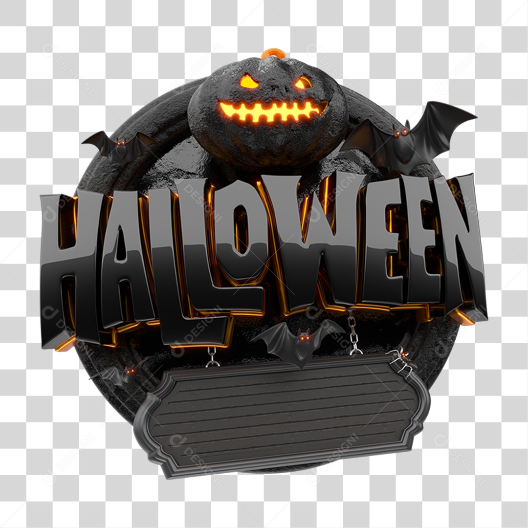 Selo 3D Halloween PNG Transparente