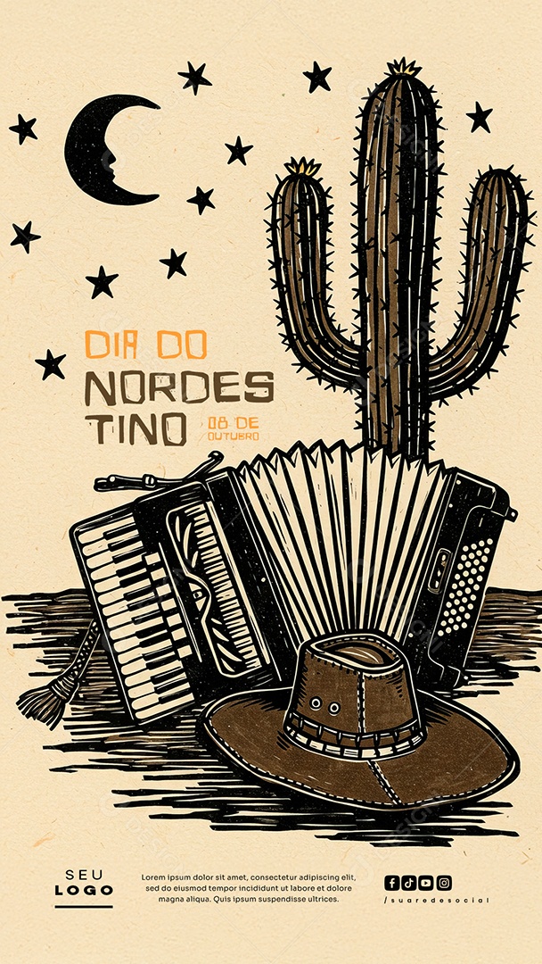 Story Dia do Nordestino 08 de Outubro Social Media PSD Editável