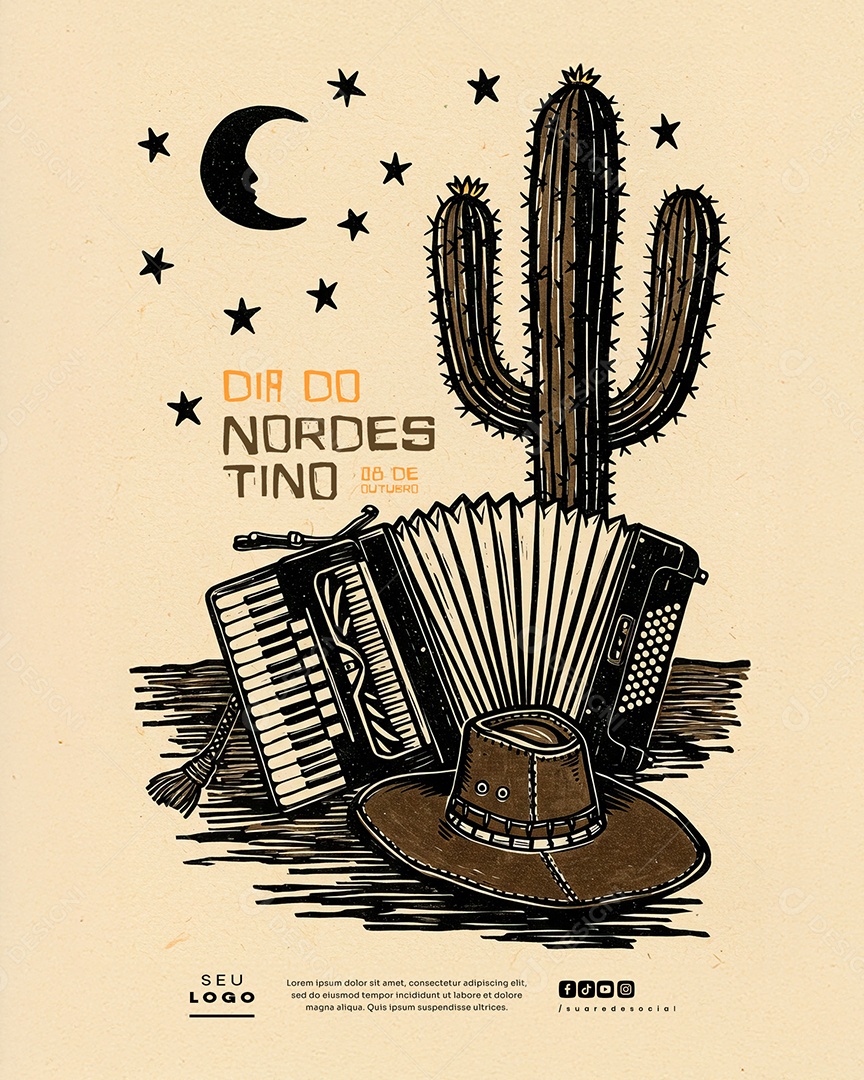 Dia do Nordestino 08 de Outubro Social Media PSD Editável