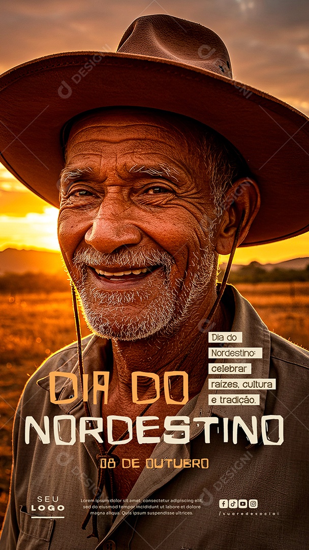 Story Dia do Nordestino 08 de Outubro Cultura e Tradição Social Media PSD Editável
