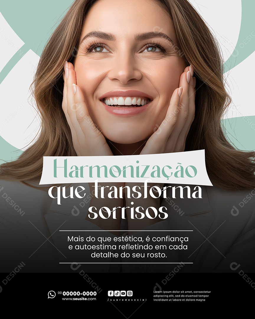 Estética Harmonização Que Transforma Sorrisos Social Media PSD Editável