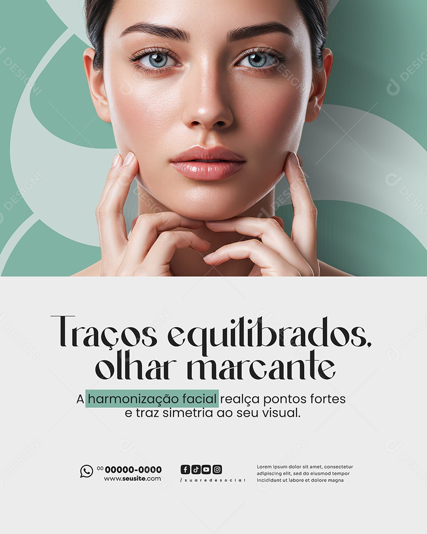 Estética Traços Equilibrados Olhar Marcante Social Media PSD Editável