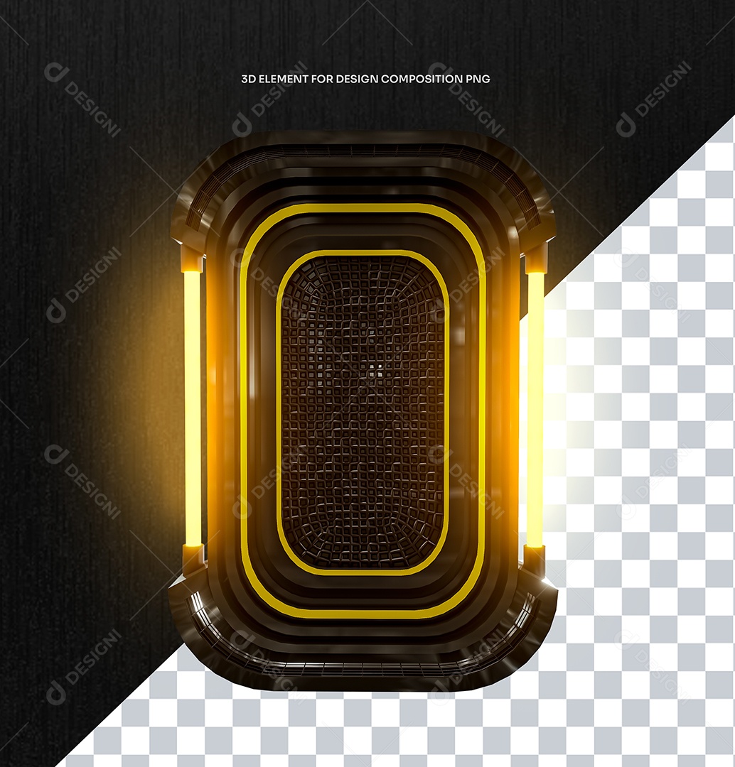 Elemento 3D Estrutura Com Neon pra Flyer de Eventos para Composição PSD