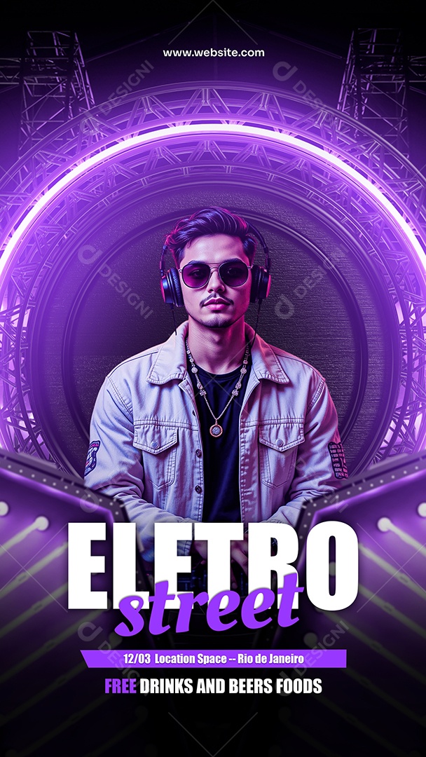Story Flyer Eletro Street Social Media PSD Editável