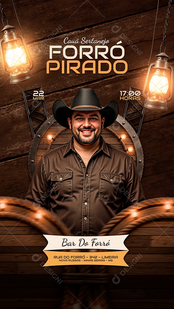 Story Flyer Foró Pirado Marrom Social Media PSD Editável