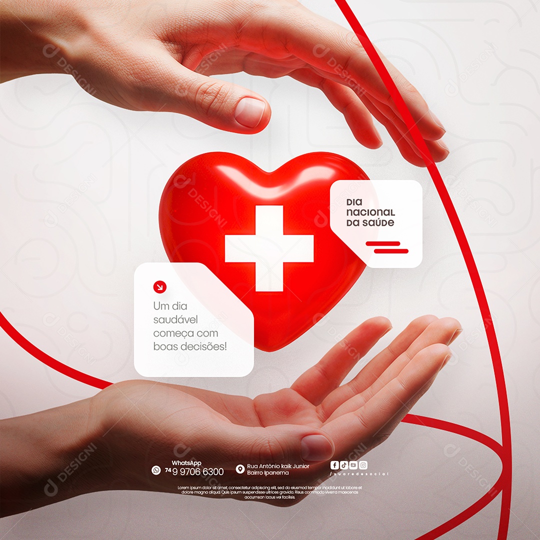Dia Nacional da Saúde 05 de Agosto Social Media PSD Editável