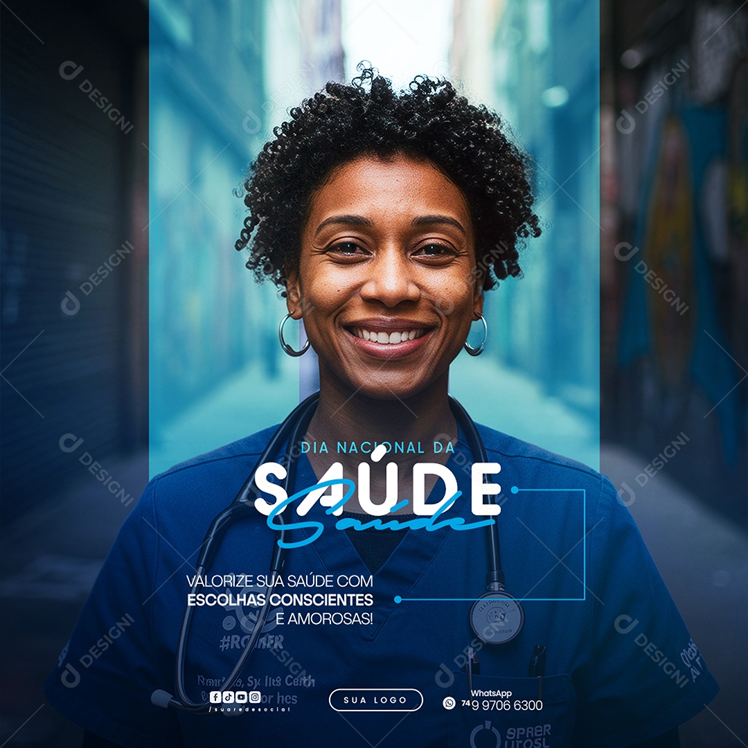 Dia Nacional da Saúde 05 de Agosto Social Media PSD Editável