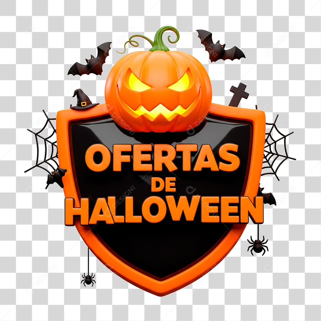 Selo 3D Oferta de Halloween PNG Transparente