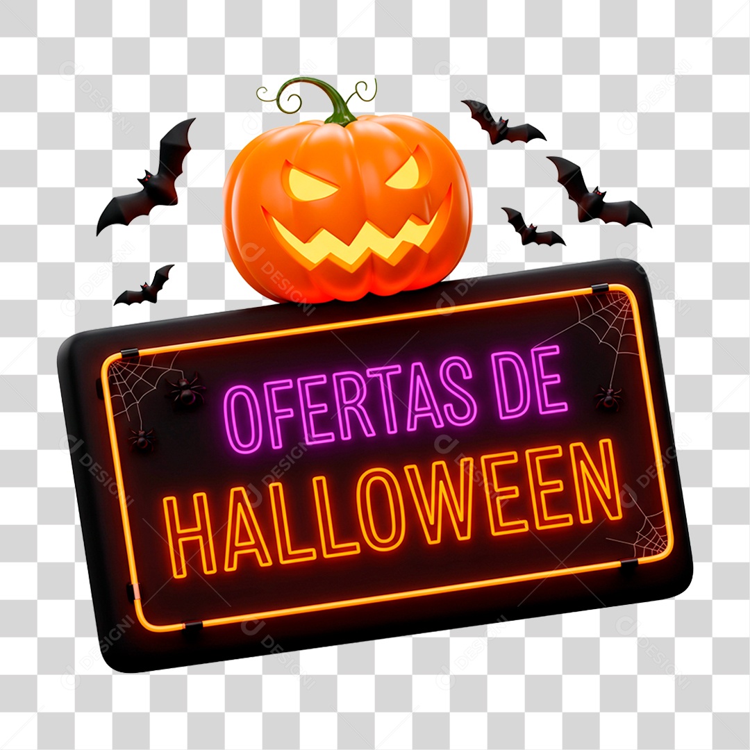Selo 3D Oferta de Halloween PNG Transparente