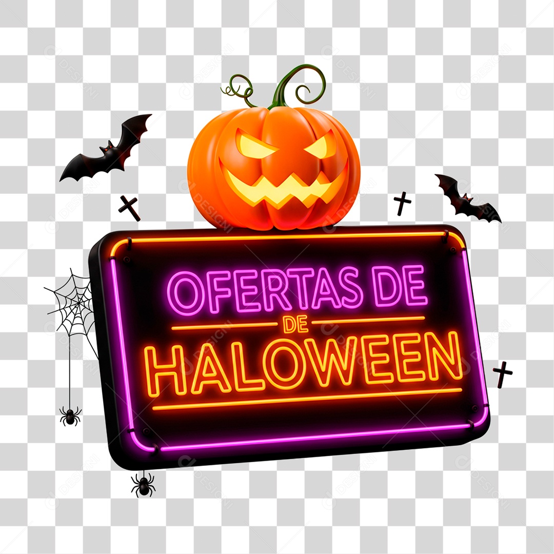 Selo 3D Oferta de Halloween PNG Transparente