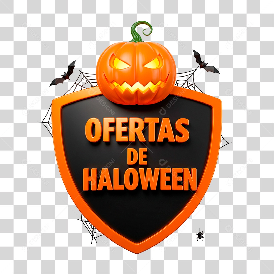 Selo 3D Oferta de Halloween PNG Transparente
