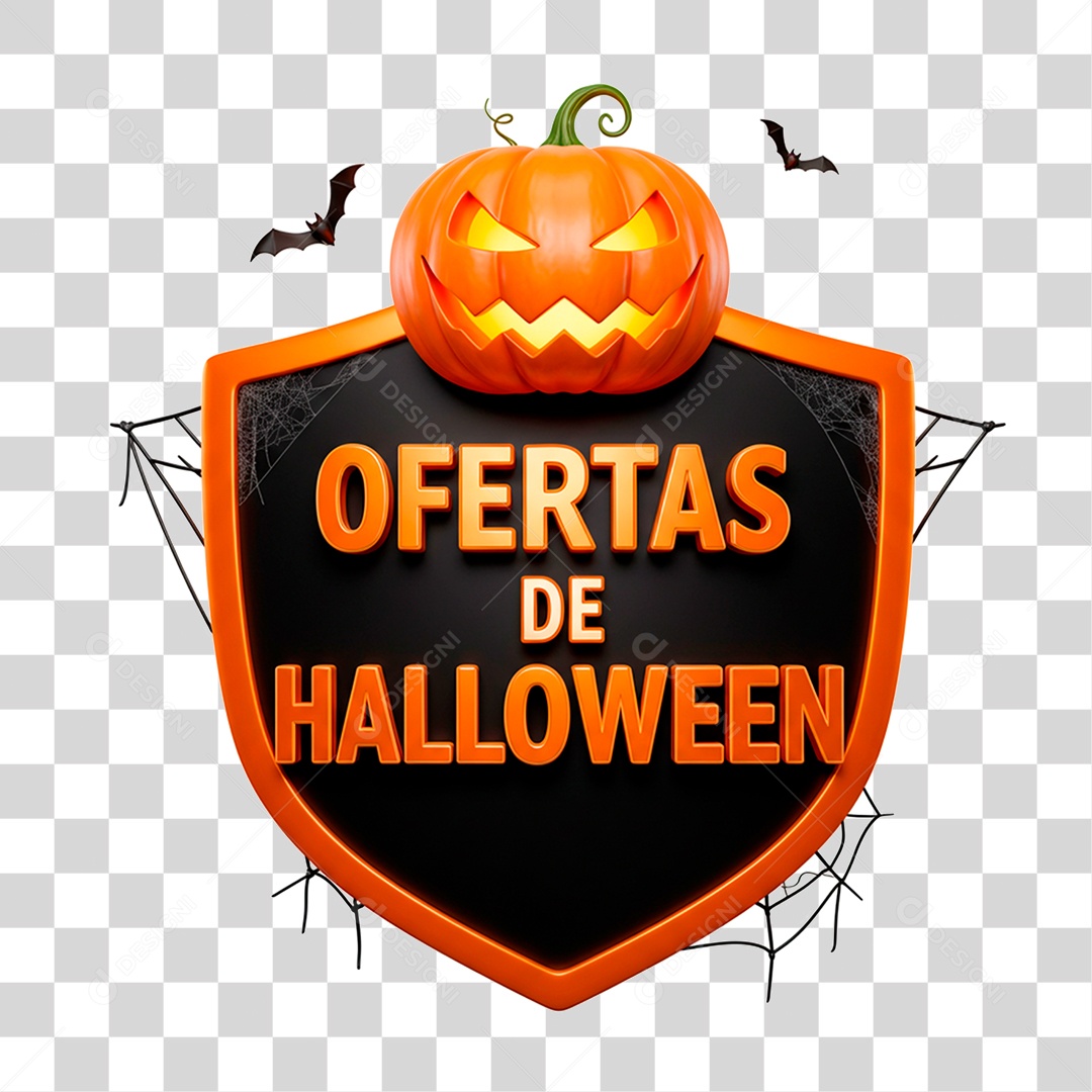 Selo 3D Oferta de Halloween PNG Transparente