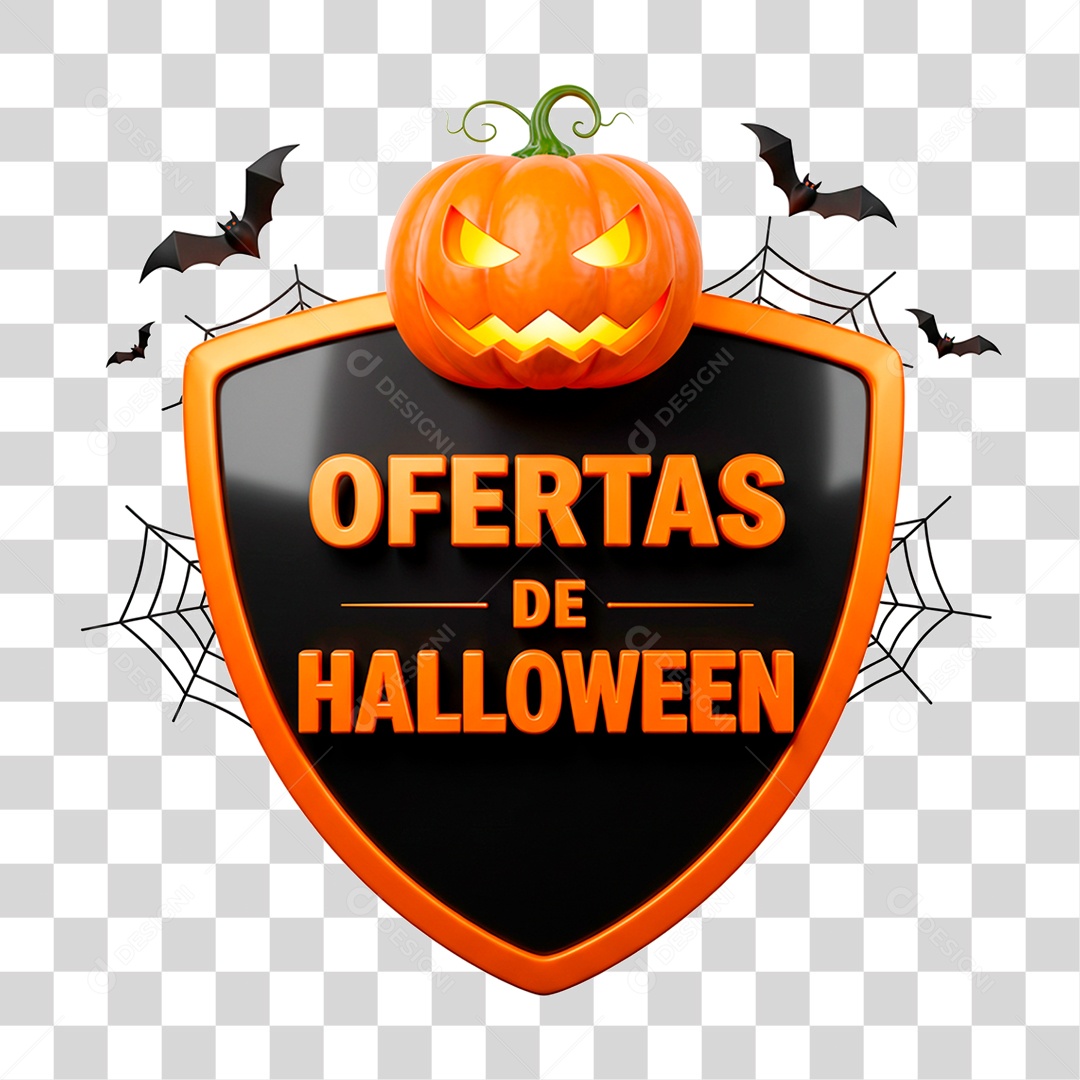 Selo 3D Oferta de Halloween PNG Transparente