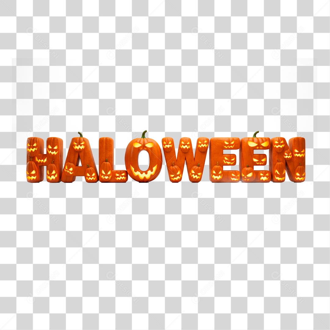 Selo 3D Halloween para Composição PNG Transparente