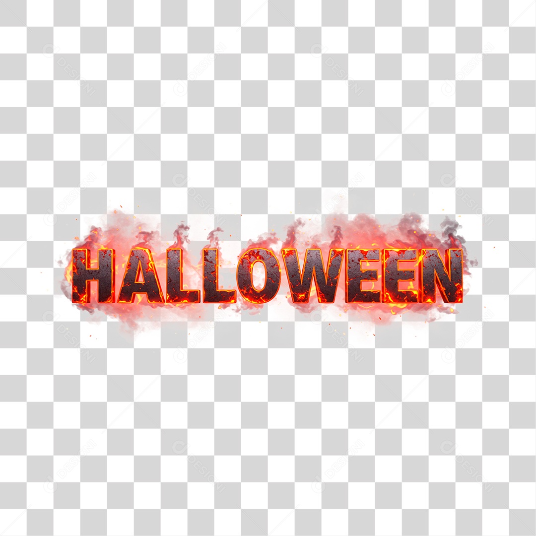 Selo 3D Halloween para Composição PNG Transparente