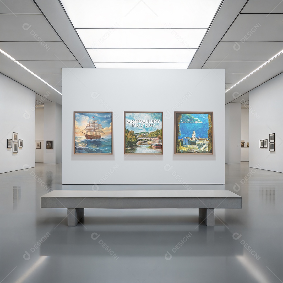 Galeria de Artes Mockup PSD Editável