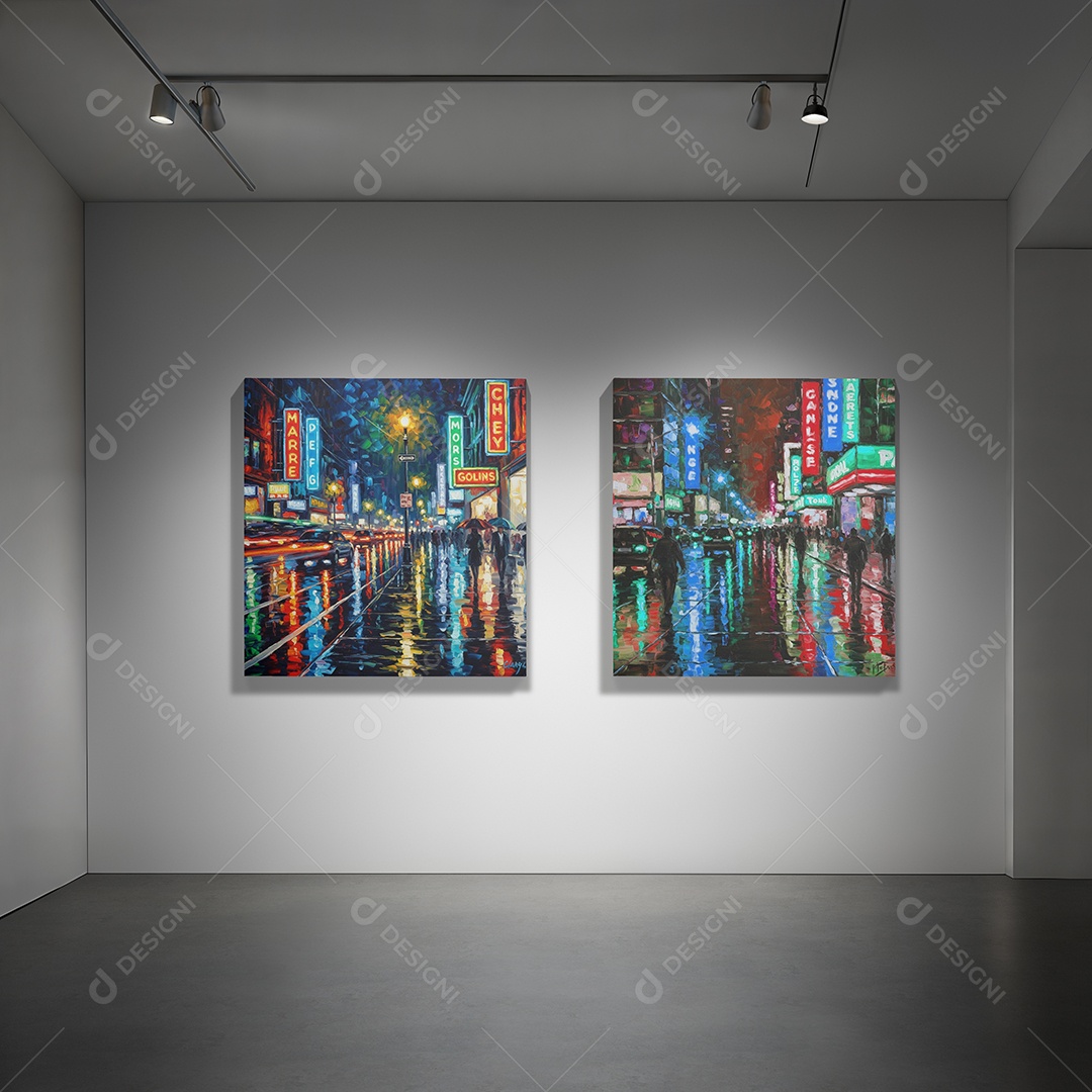 Mockup Galeria de Arte PSD Editável