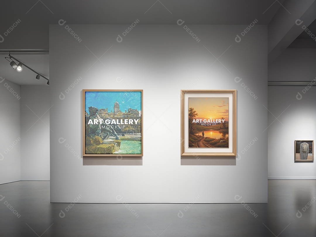 Mockup Galeria de Arte PSD Editável