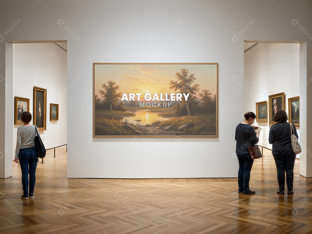 Mockup Galeria de Arte PSD Editável