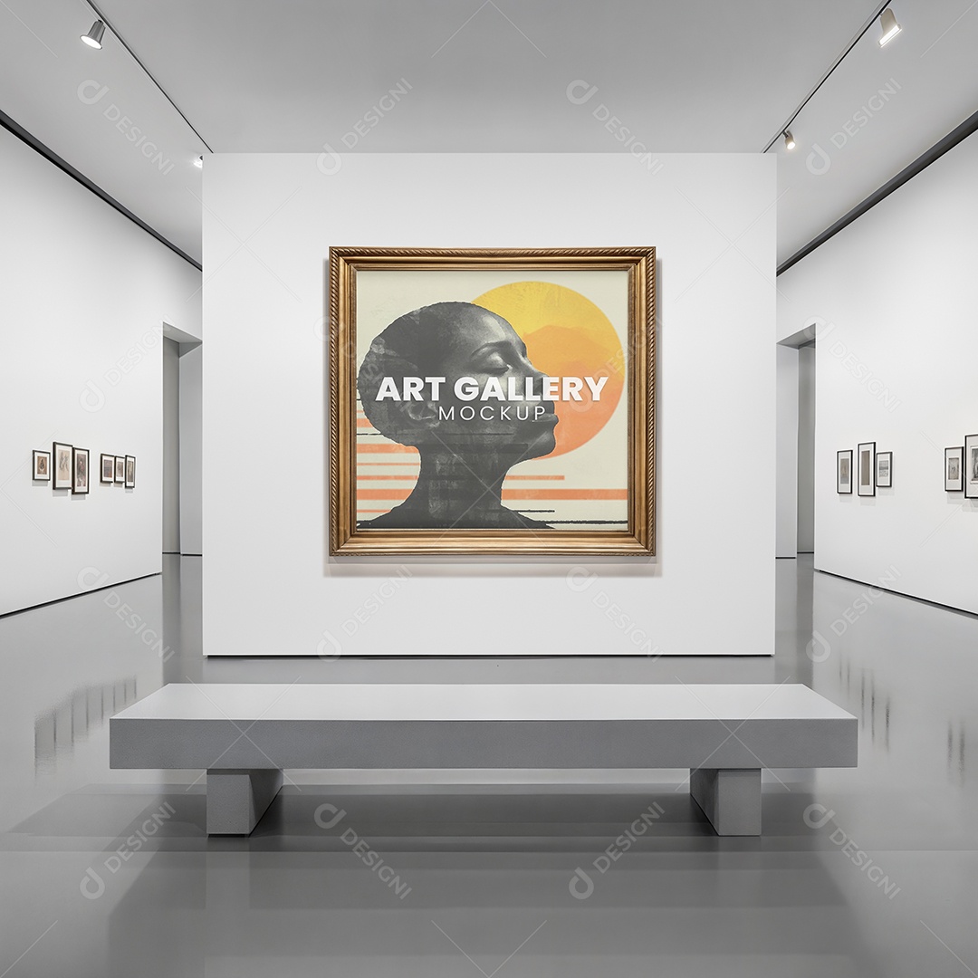 Mockup Galeria de Arte PSD Editável