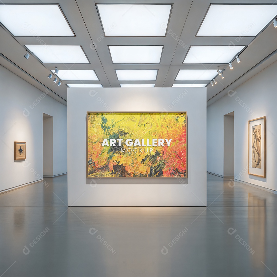 Mockup Galeria de Arte PSD Editável