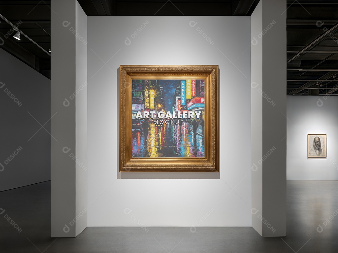 Mockup Galeria de Arte PSD Editável