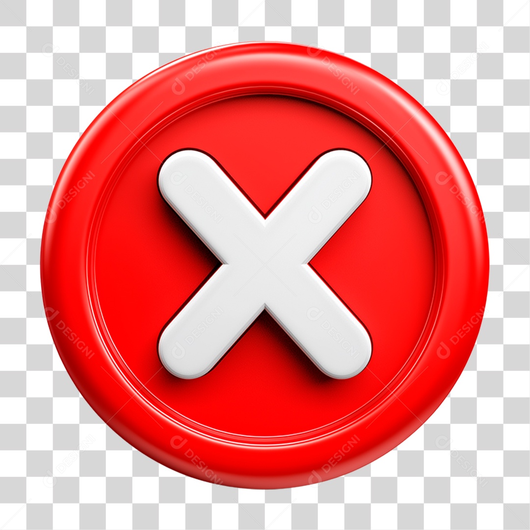 Ícone 3D Símbolo Negativo PNG Transparente