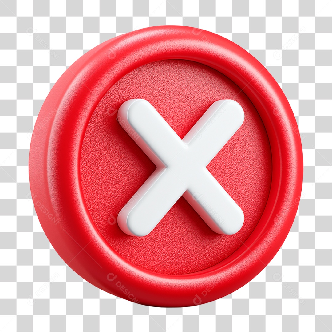 Ícone 3D Símbolo Negativo PNG Transparente