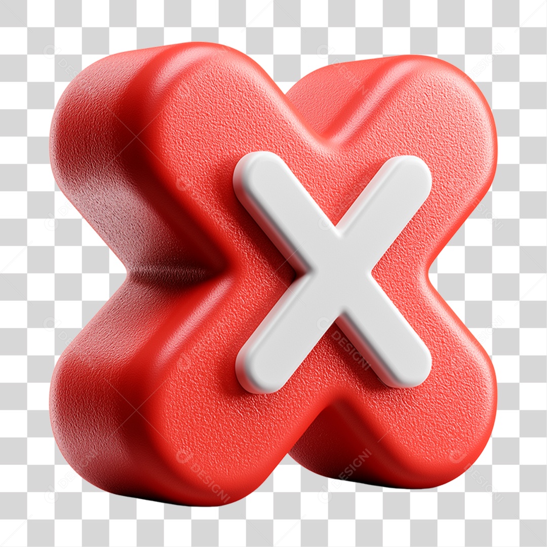 Ícone 3D Símbolo Negativo PNG Transparente