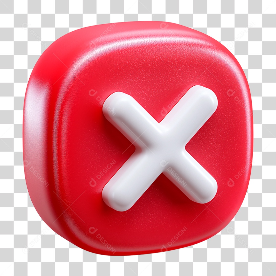 Ícone 3D Símbolo Negativo PNG Transparente